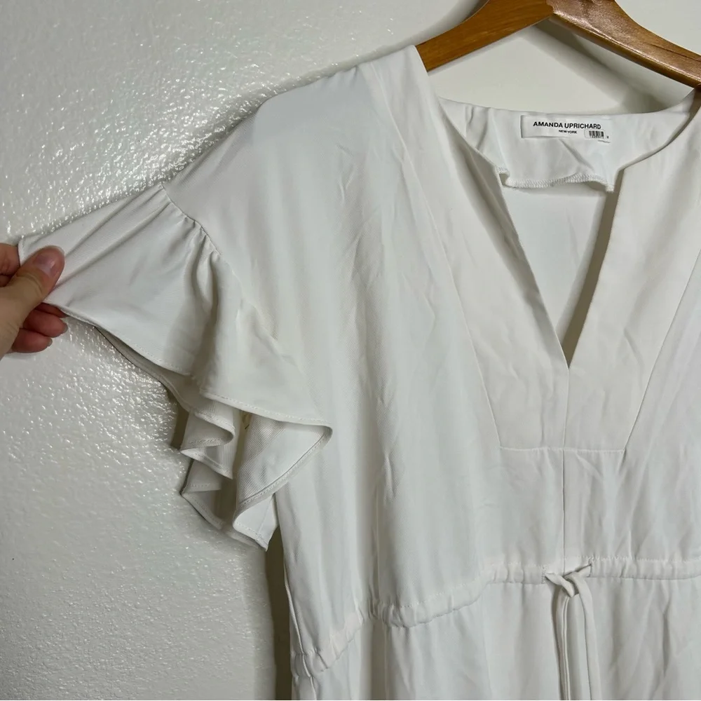 Amanda Uprichard White Tiered Midi Dress M